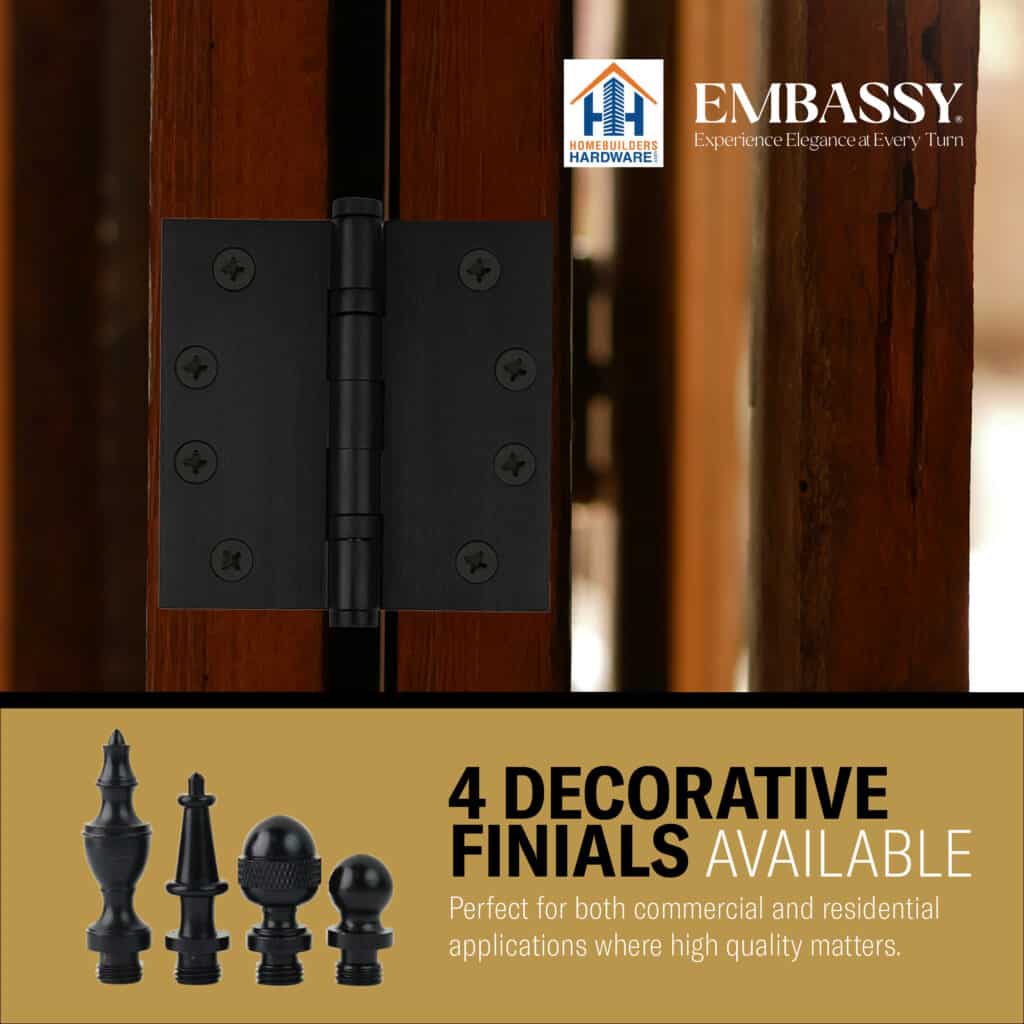Door Hinge 3 x 3 Solid Brass – Black (US19)