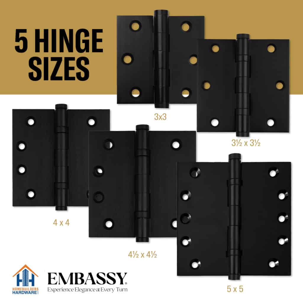 Door Hinge 3 x 3 Solid Brass – Black (US19)