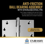 Door Hinge 3 x 3 Solid Brass – Polished Chrome (US26)