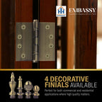 Door Hinge 3.5 x 3.5 Inch Solid Brass Ball Bearing – Antique Brass (US5)