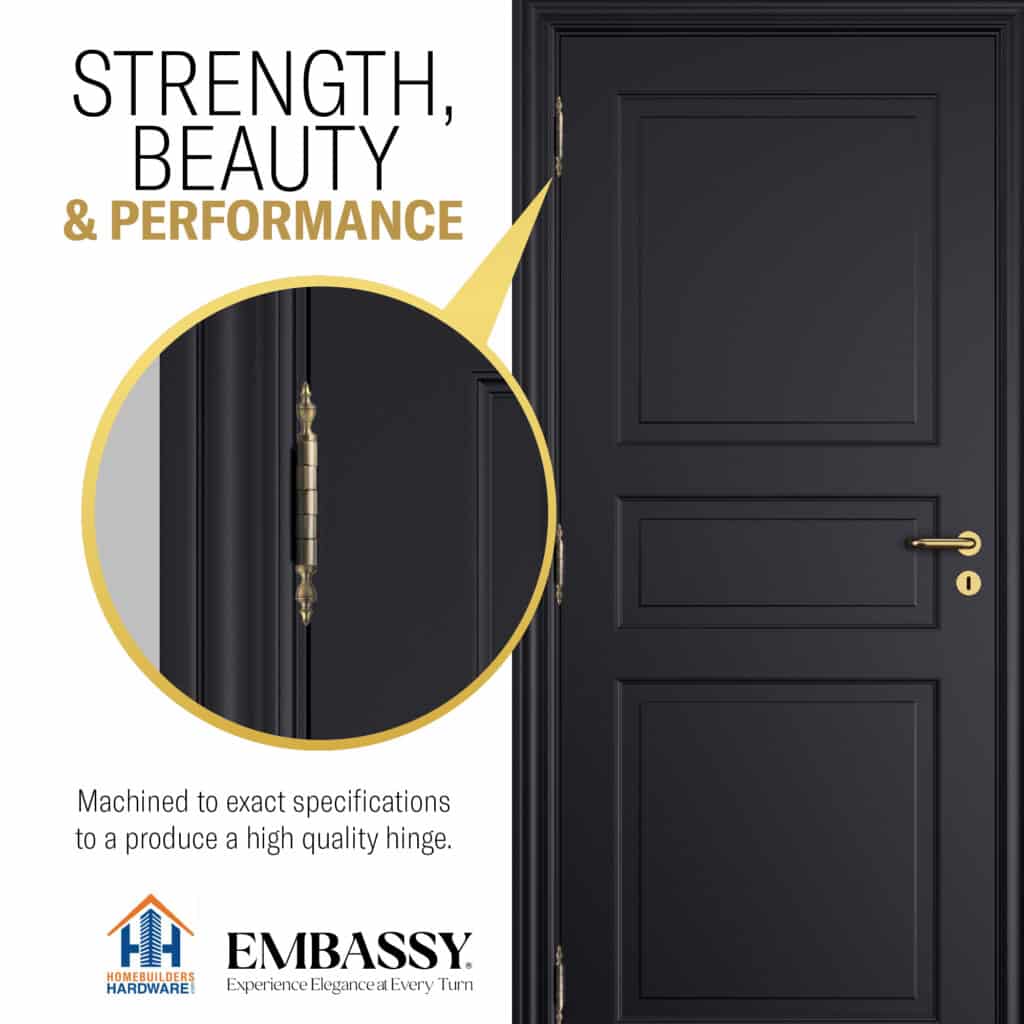 Door Hinge 3.5 x 3.5 Inch Solid Brass Ball Bearing – Antique Brass (US5)