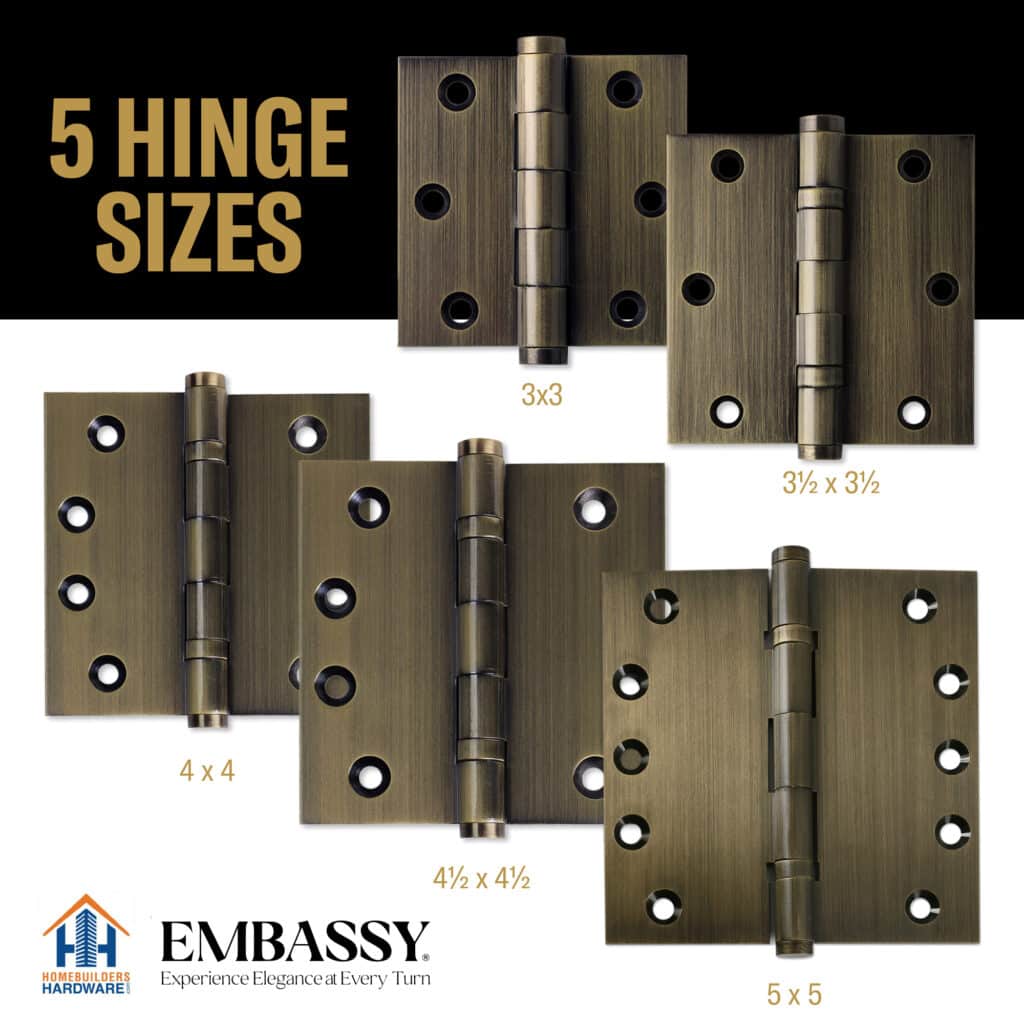 Door Hinge 3.5 x 3.5 Inch Solid Brass Ball Bearing – Antique Brass (US5)