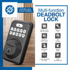 Keyless Entry Electronic Door Lock with Illuminated Antimicrobial Keypad & Security Deadbolt Lock EL1