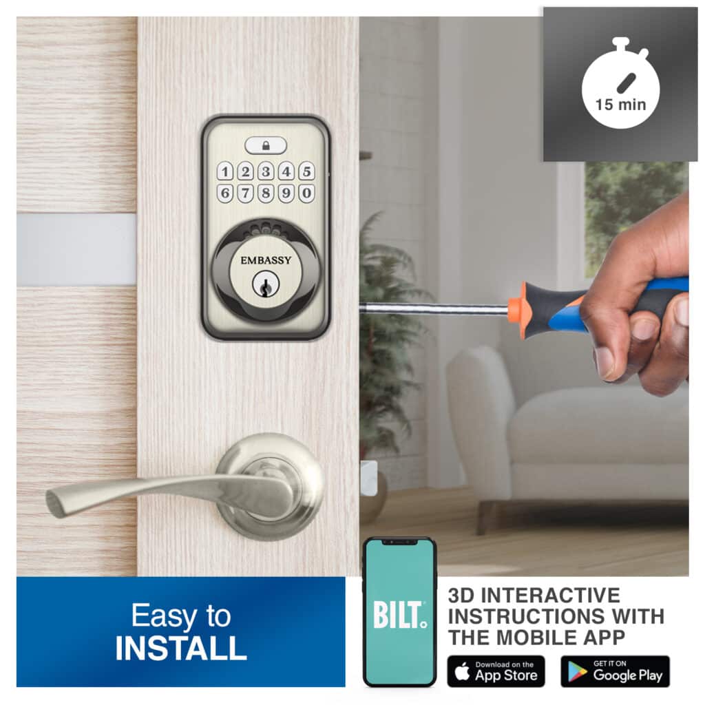 Keyless Entry Electronic Door Lock with Illuminated Antimicrobial Keypad & Security Deadbolt Lock EL1