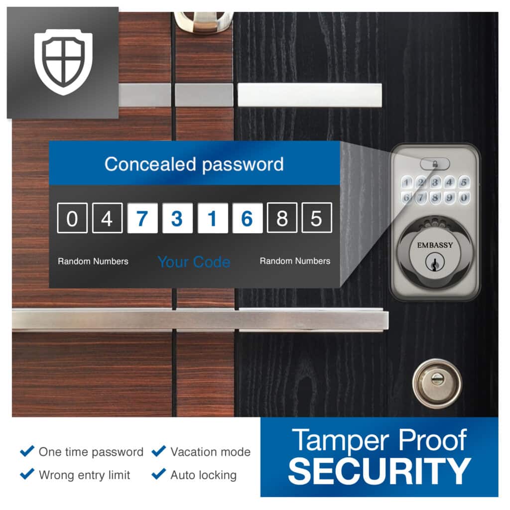 Keyless Entry Electronic Door Lock with Illuminated Antimicrobial Keypad & Security Deadbolt Lock EL1
