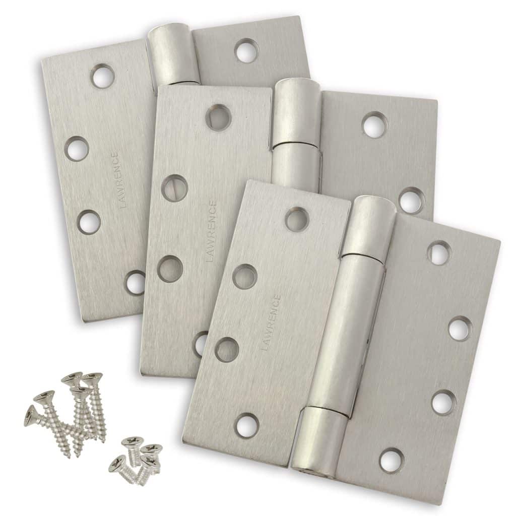 4.5 x 4.5 Heavy Weight Commercial Concealed Bearings Butt Hinge Stainless Steel (US32D) - 3 Pack
