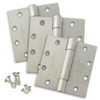 4.5 x 4.5 Heavy Weight Commercial Concealed Bearings Butt Hinge Stainless Steel (US32D) - 3 Pack