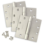 4.5 x 4.5 Commercial Butt Hinge Standard Weight Concealed Bearing Stainless Steel (US32D) - 3 Pack