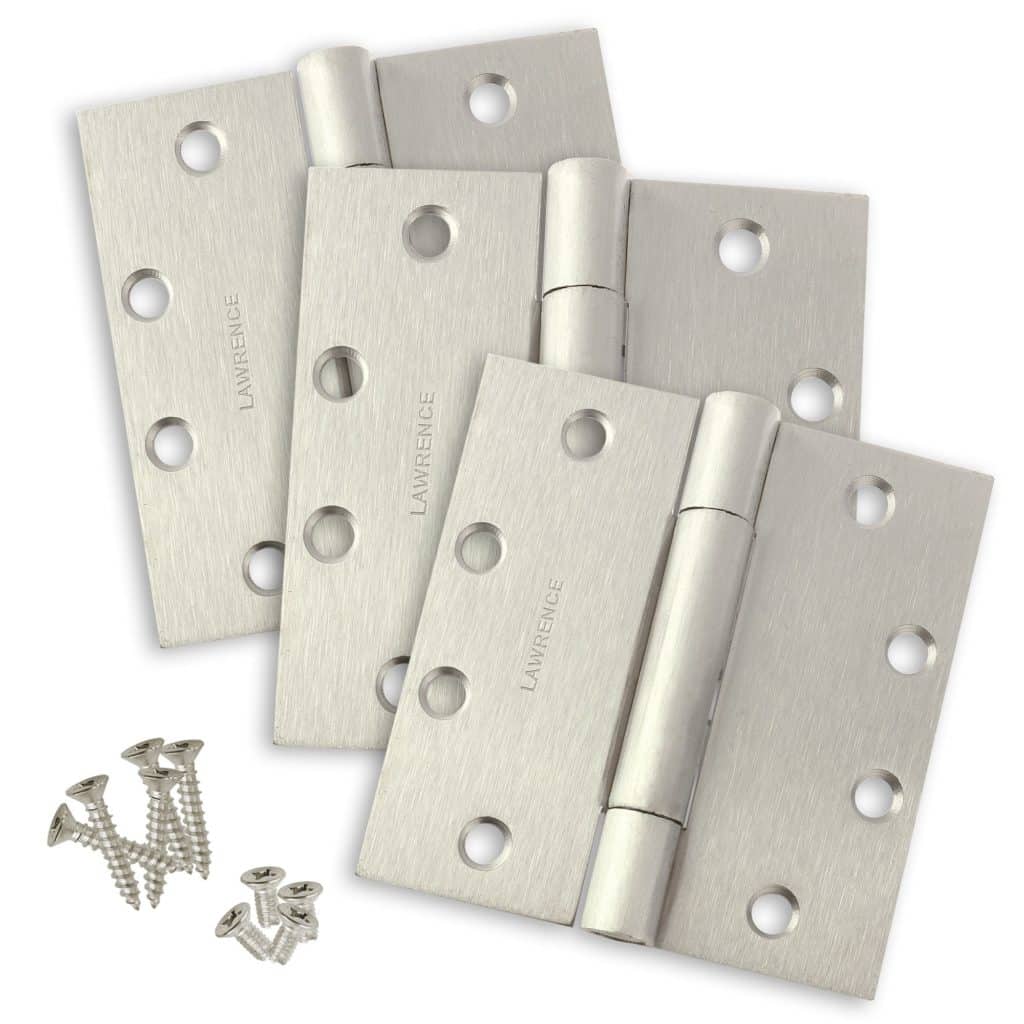 4.5 x 4.5 Commercial Butt Hinge Standard Weight Concealed Bearing Stainless Steel (US32D) - 3 Pack