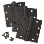 4.5 x 4.5 Commercial Butt Hinge Heavy Weight Ball Bearing Oil Rubbed Bronze (US10B) - 3 Pack