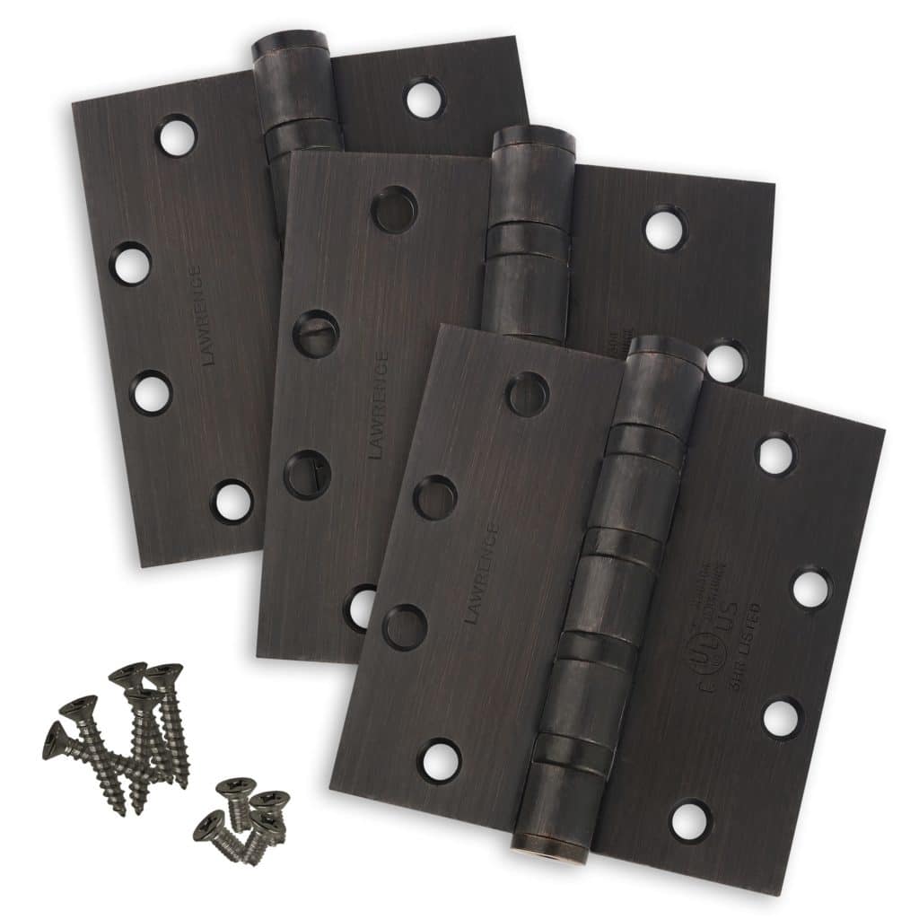 4.5 x 4.5 Commercial Butt Hinge Heavy Weight Ball Bearing Oil Rubbed Bronze (US10B) - 3 Pack