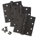 4.5 x 4.5 Commercial Butt Hinge Heavy Weight Ball Bearing Oil Rubbed Bronze (US10B) - 3 Pack
