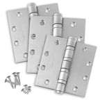 4.5 x 4.5 Commercial Butt Hinge Heavy Weight Ball Bearing Brushed Chrome (US26D) - 3 Pack