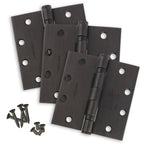 4.5 x 4.5 Commercial Butt Hinge Standard Weight Ball Bearing Oil Rubbed Bronze (US10B) - 3 Pack