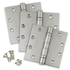 4.5 x 4.5 Commercial Butt Hinge Standard Weight Ball Bearing Stainless Steel (US32D) - 3 Pack