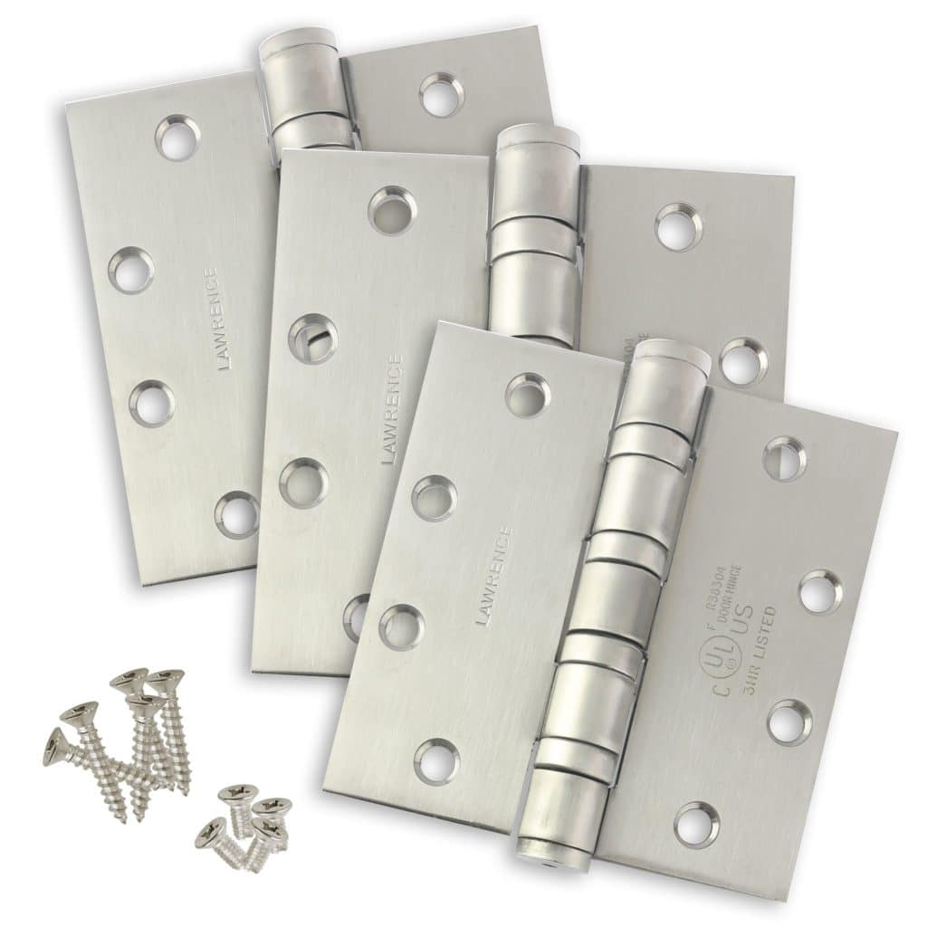 4.5 x 4.5 Commercial Heavy Weight Ball Bearing Butt Hinge Stainless Steel (US32D) - 3 Pack