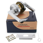Door Lever Lockset, Extra-Heavy Duty Grade 1, Brushed Chrome, Lawrence Hardware
