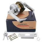 Door Lever Lockset, Extra-Heavy Duty Grade 1, Brushed Chrome, Lawrence Hardware