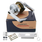 Door Lever Lockset, Extra-Heavy Duty Grade 1, Brushed Chrome, Lawrence Hardware
