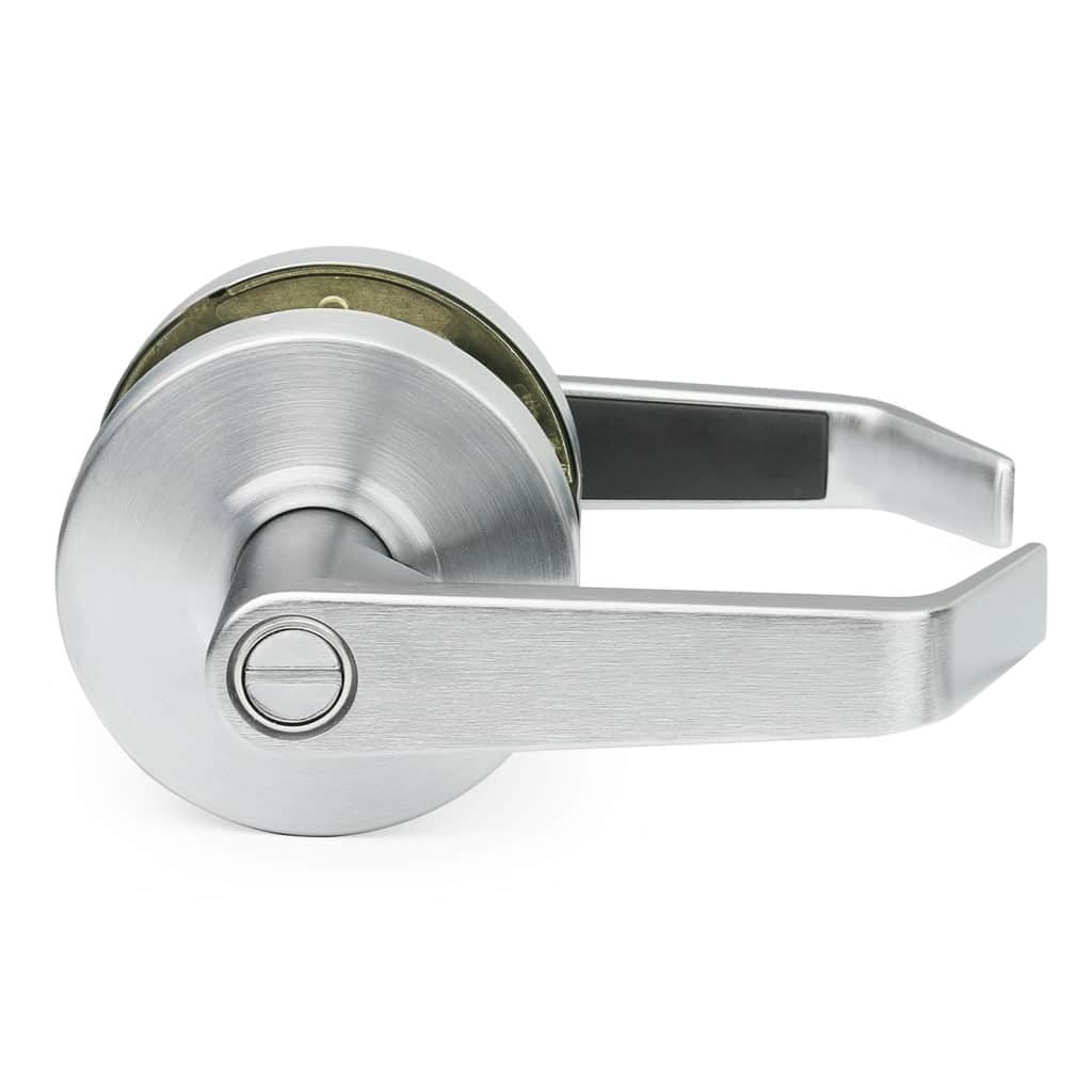 Door Lever Lockset, Heavy Duty Grade 2, Brushed Chrome, Lawrence Hardware