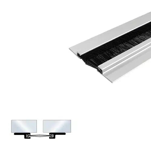 Meeting Stile for Double Active Glass Doors - Nylon Brush - 19/32" Wide Mounting