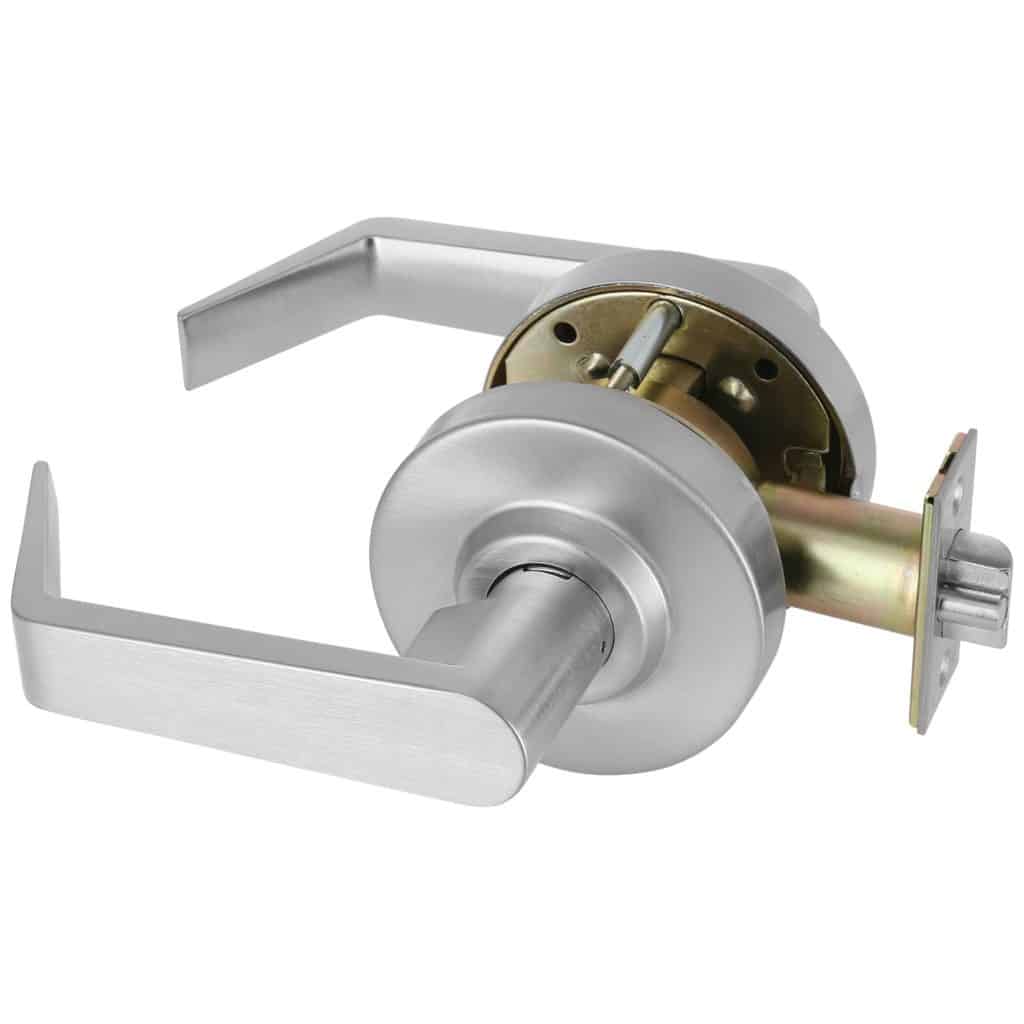 Door Lever Lockset, Brushed Chrome ExtraHeavy Duty Grade 1
