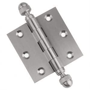 3 x 3 Inch Satin Nickel Ball Bearing Door Hinges Acorn Finials Tip