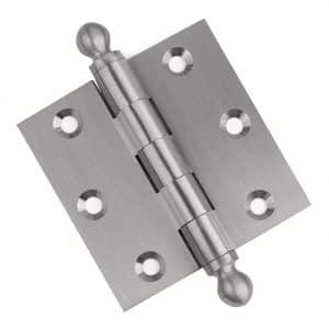 3 x 3 Inch Satin Nickel Ball Bearing Door Hinges Ball Finials Tip