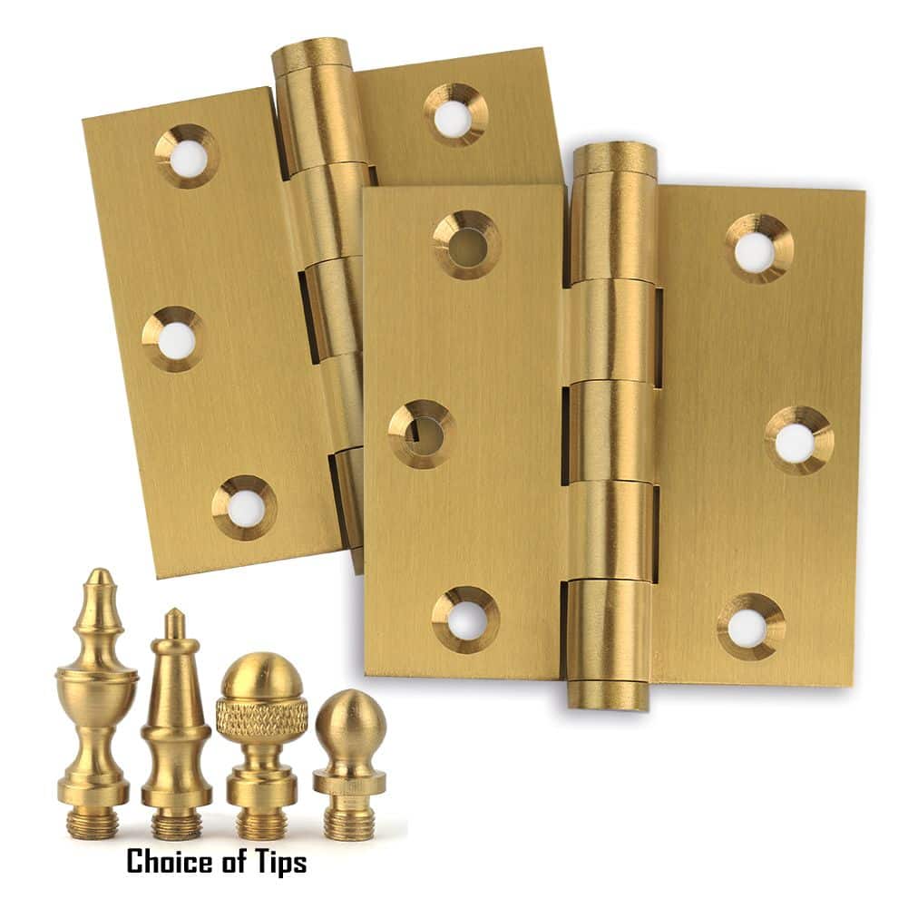 Door Hinge 3x3 Solid Brass Satin Brass Baldwin Estate 1030.040 Comparable Architectural Grade