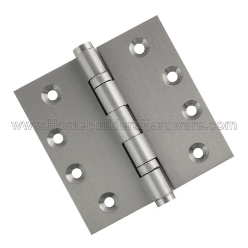 4 x 4 Inch Satin Nickel Ball Bearing Door Hinges Flat Finials Tip