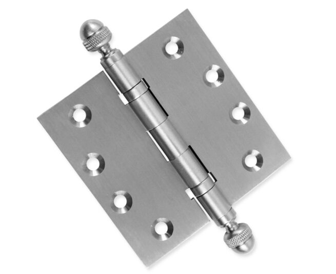 Door Hinge 4.5 x 4.5 Inch Solid Brass Ball Bearing - Satin Nickel (US15) - Image 4