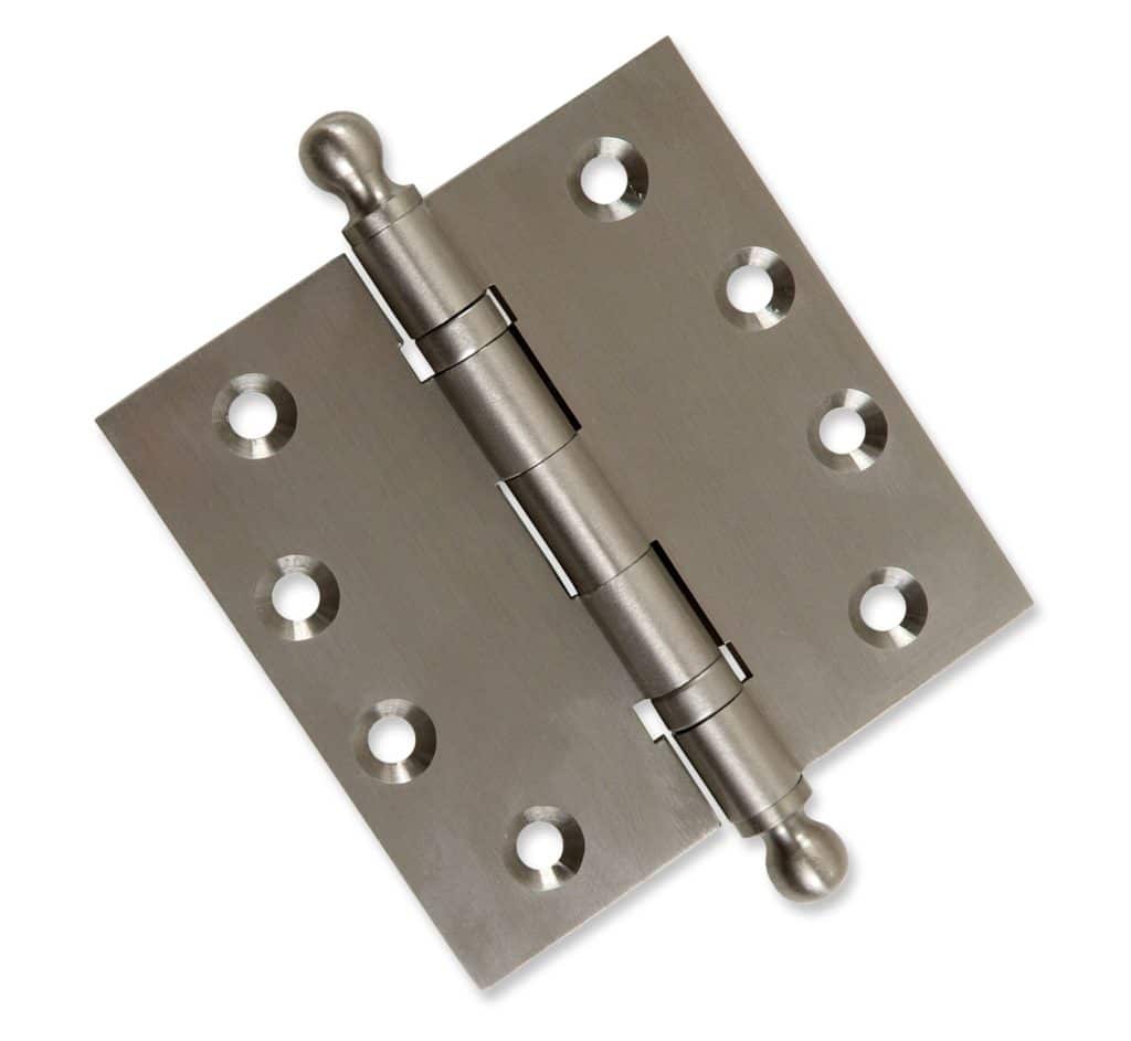 Door Hinge 4 x 4 Inch Solid Brass Ball Bearing Satin Nickel (US15