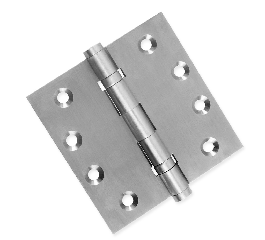 Satin Nickel 4 X 4 X Square Corner Door Hinge with Steeple Tip