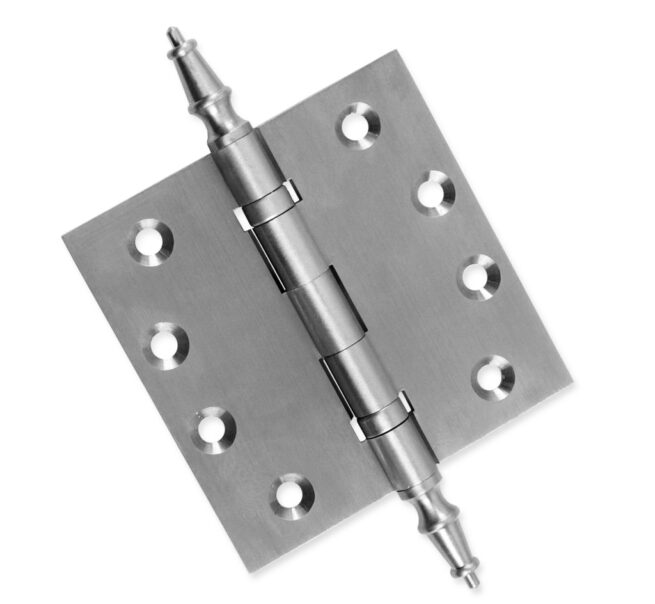 Door Hinge 4.5 x 4.5 Inch Solid Brass Ball Bearing - Satin Nickel (US15) - Image 5