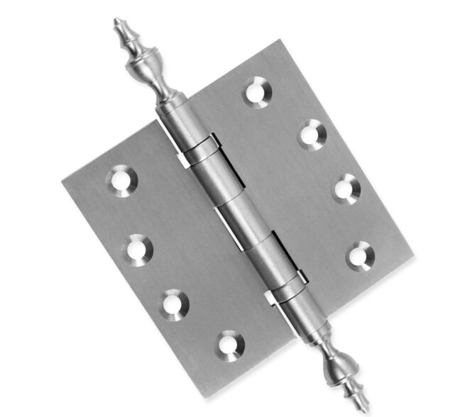 Door Hinge 4.5 x 4.5 Inch Solid Brass Ball Bearing - Satin Nickel (US15) - Image 6