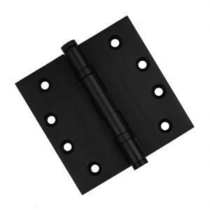 4 x 4 Inch Matte Black Ball Bearing Door Hinges Flat Finials Tip