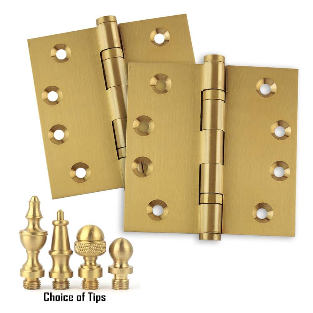 4.5" x 4.5" Solid Brass Hinge Satin Brass (US4) Solid Brass Door