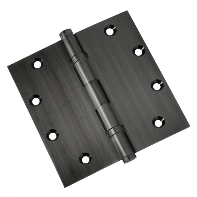 Door Hinge 5 x 5 Inch Solid Brass Ball Bearing - Pewter (US17A) - Image 6