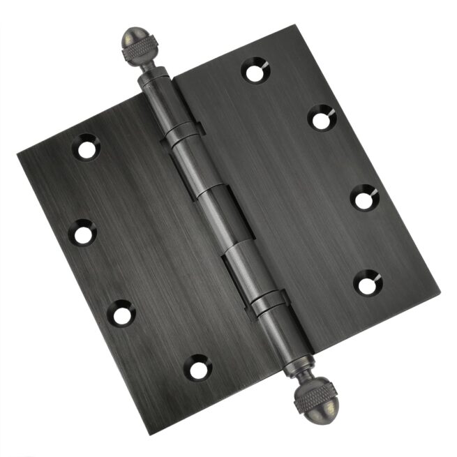 Door Hinge 5 x 5 Inch Solid Brass Ball Bearing - Pewter (US17A) - Image 5