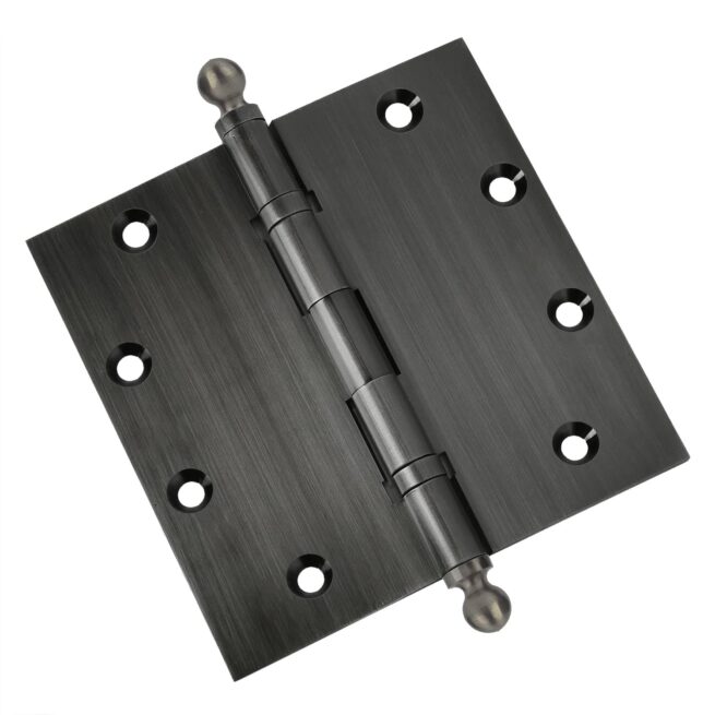 Door Hinge 5 x 5 Inch Solid Brass Ball Bearing - Pewter (US17A) - Image 4