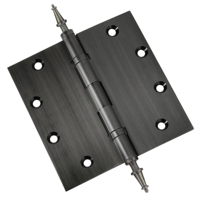 Door Hinge 5 x 5 Inch Solid Brass Ball Bearing - Pewter (US17A) - Image 3