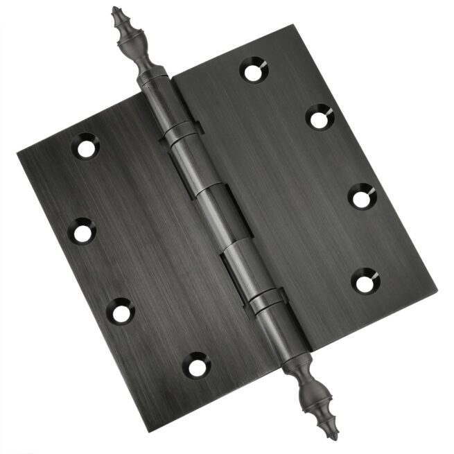 Door Hinge 5 x 5 Inch Solid Brass Ball Bearing - Pewter (US17A) - Image 2