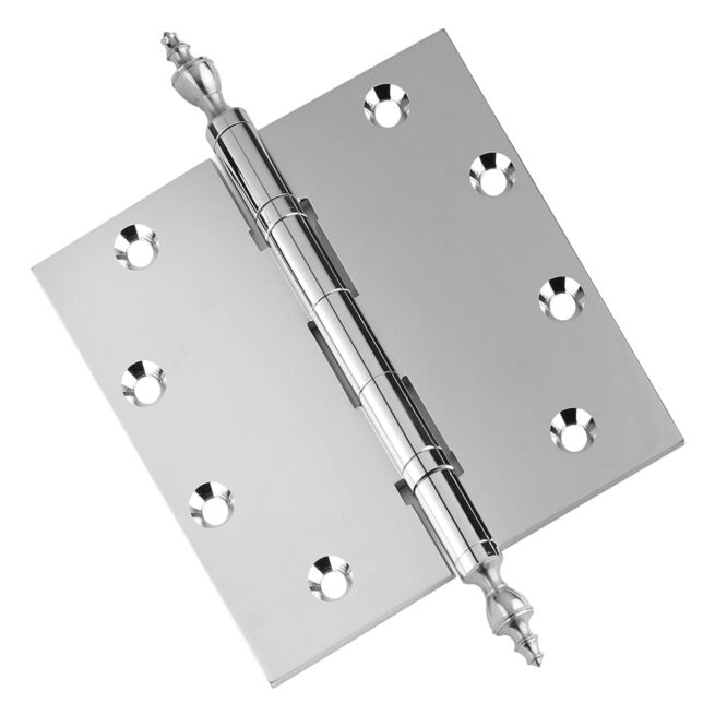Door Hinge 5 x 5 Inch Solid Brass Ball Bearing - Polished Chrome (US26) - Image 4