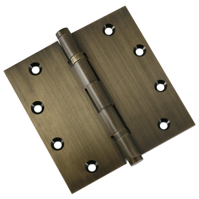 Door Hinge 5 x 5 Inch Solid Brass Ball Bearing - Antique Brass (US5) - Image 6