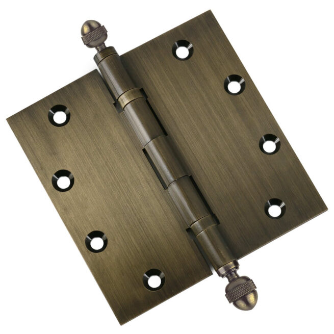 Door Hinge 5 x 5 Inch Solid Brass Ball Bearing - Antique Brass (US5) - Image 5