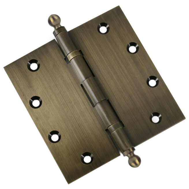 Door Hinge 5 x 5 Inch Solid Brass Ball Bearing - Antique Brass (US5) - Image 4