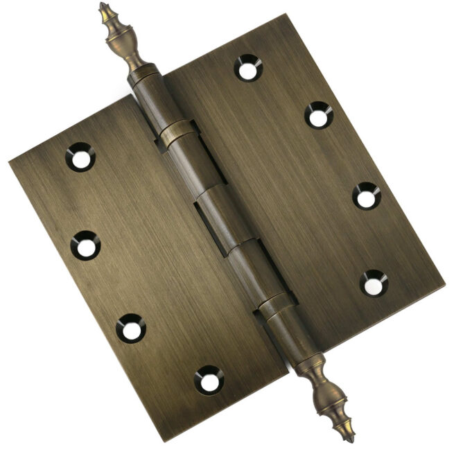 Door Hinge 5 x 5 Inch Solid Brass Ball Bearing - Antique Brass (US5) - Image 2