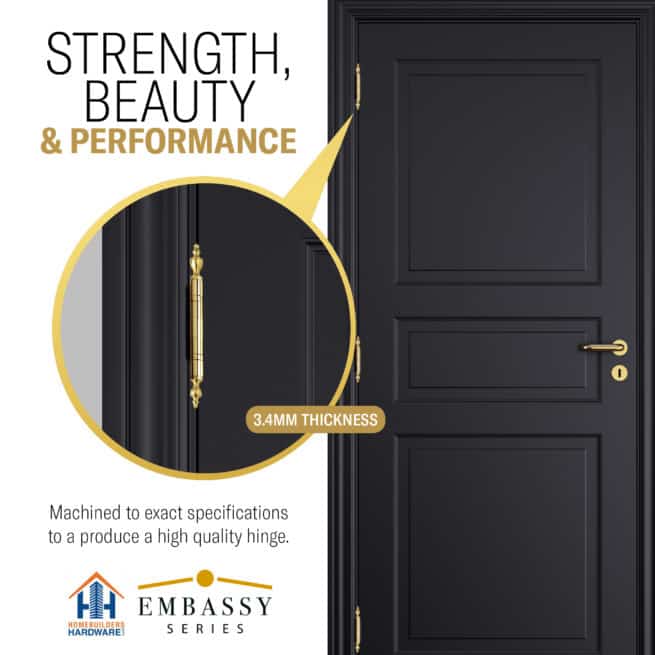 Door Hinge 4.5 x 4.5 Inch Solid Brass Ball Bearing - Polished Brass (US3) - Image 10
