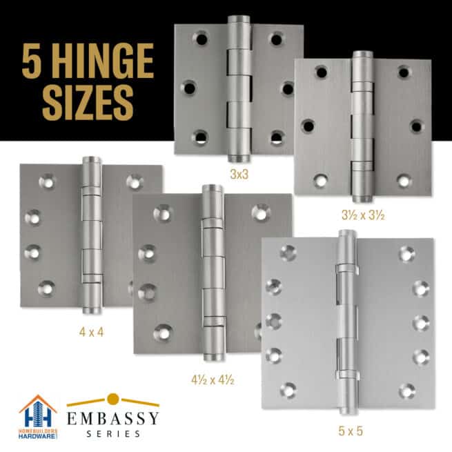 Door Hinges 4 x 4 Inch Solid Brass Ball Bearing NRP - Satin Nickel (US15) - Image 6