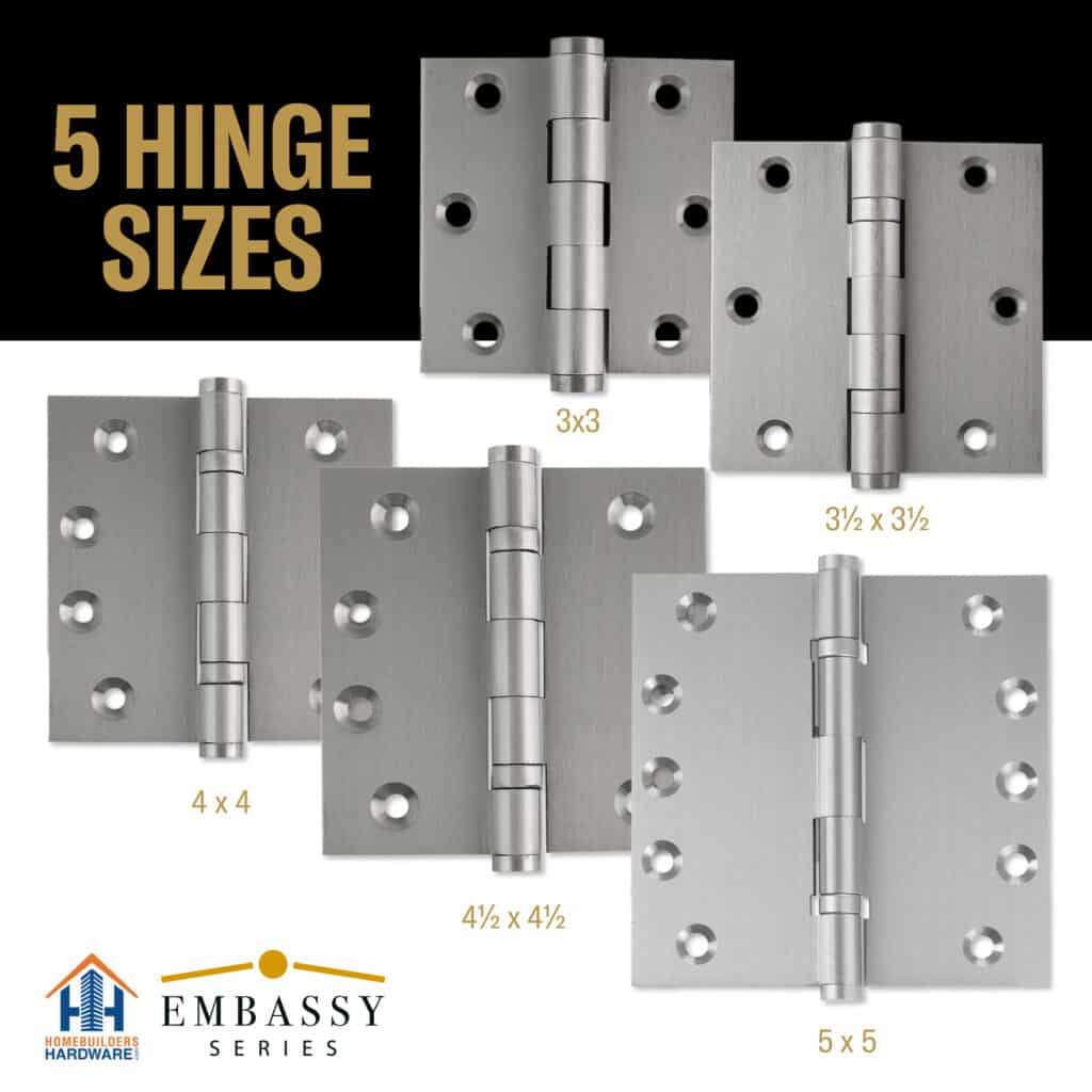 Cosmas Satin Nickel Door Hinge 4 inch x 4 inch with Square Corners